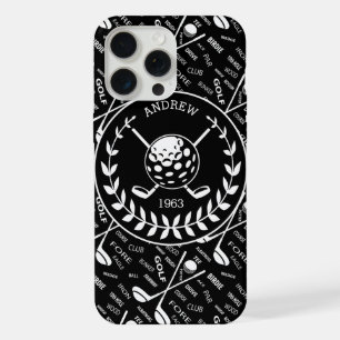 Personalised golfer stylish golf logo iPhone 15 pro max case