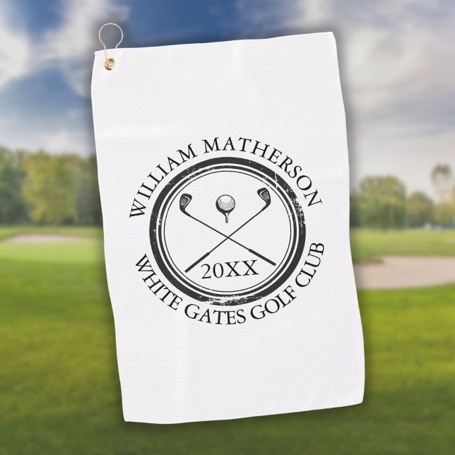 Personalised Golfer's Name Club Name And Date Golf Towel (Creator Uploaded)