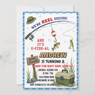 Personalised Gone Fishing Birthday Invitation