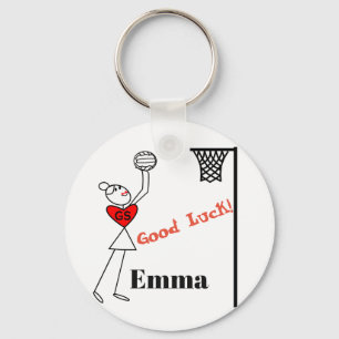 Personalised Good Luck Netball Key Ring