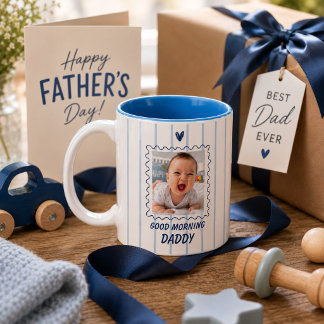 Personalised Good Morning Daddy Photo Mug from Bab