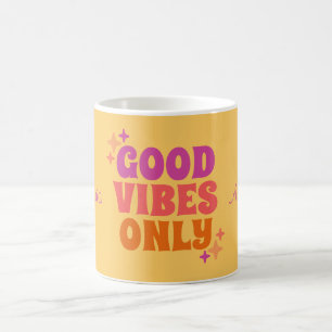 Personalised Good Vibes Yellow Coffee Mug
