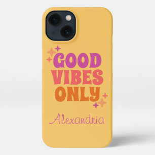 Personalised Good Vibes Yellow iPhone 13 Case
