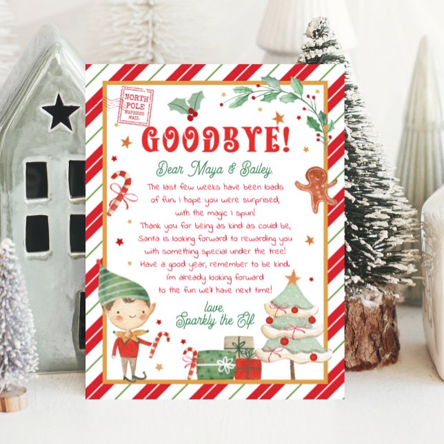 Personalised Goodbye Elf Letter (Goodbye elf letter is a perfect way to add magic to Christmas. Saying goodbye to your Christmas elf.)