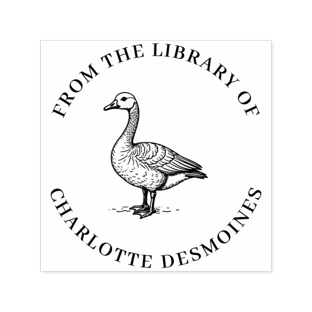 Personalised Goose Book Stamp Custom Ex Libris (Design)