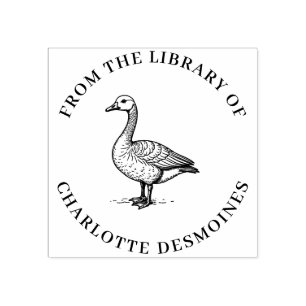 Personalised Goose Book Stamp Custom Ex Libris