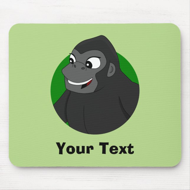 Personalised Gorilla Cartoon Mouse Pad (Front)