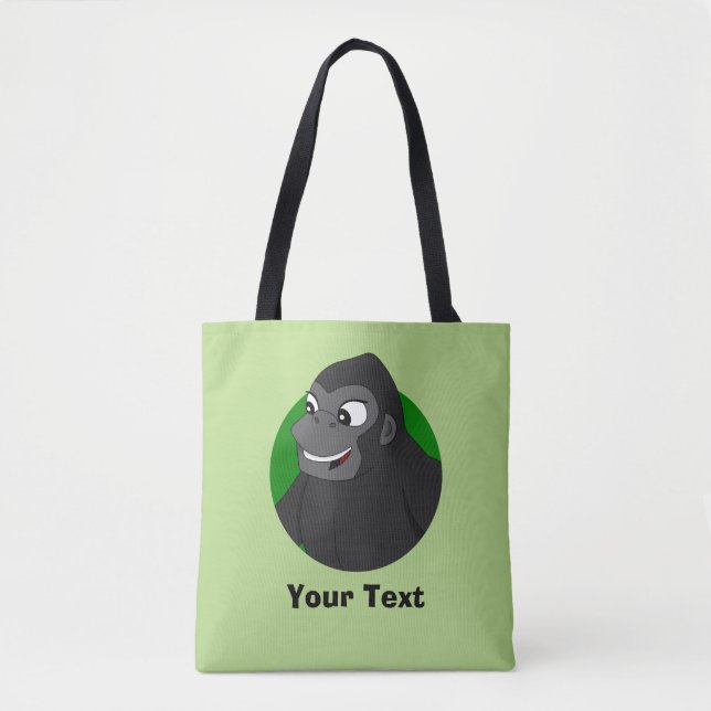 Personalised Gorilla Cartoon Tote Bag (Front)