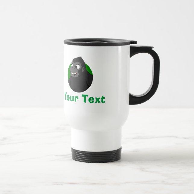Personalised Gorilla Cartoon Travel Mug (Right)