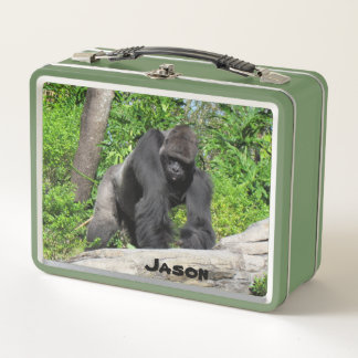 Personalised Gorilla  Metal Lunch Box