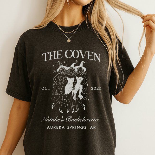 Personalised Goth Bachelorette Halloween Party T-Shirt (Creator Uploaded)