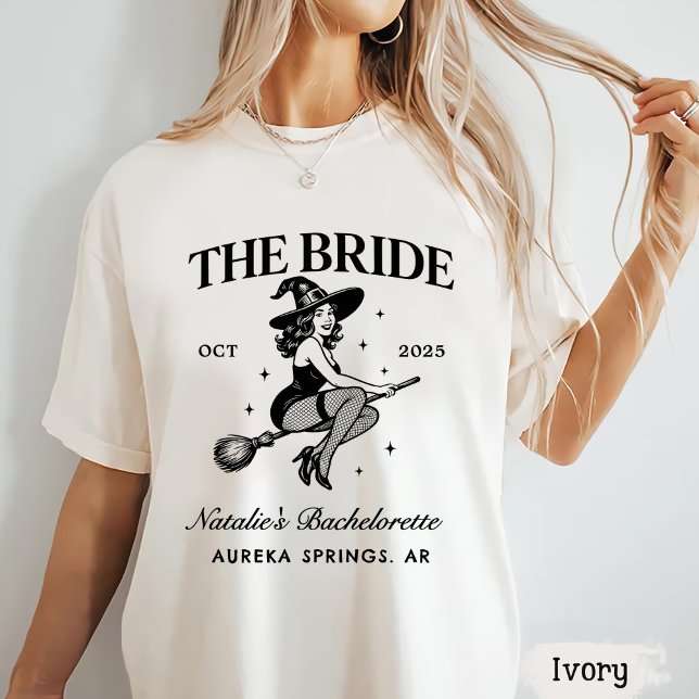 Personalised Goth Bachelorette Halloween Party T-Shirt (Creator Uploaded)