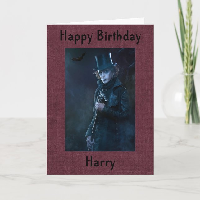 Personalised Gothic Birthday Card (Front)