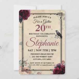 Personalised Gothic Birthday Party  Invitation