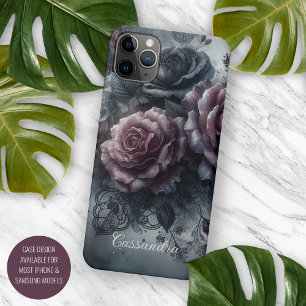 Personalised Gothic Chic Rose Floral Victorian Case-Mate iPhone Case