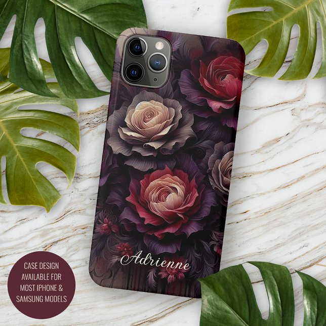 Personalised Gothic Dark Roses Floral Victorian Case-Mate iPhone Case (Creator Uploaded)