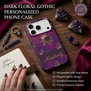 Personalised Gothic Floral Custom name