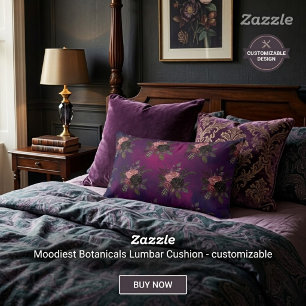 Personalised Gothic Floral Custom name Decorative Cushion