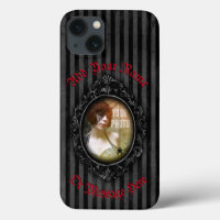 Personalised Gothic Frame With Spider iPhone Case