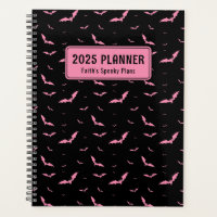 Personalised Gothic Pink & Black Bat Pattern