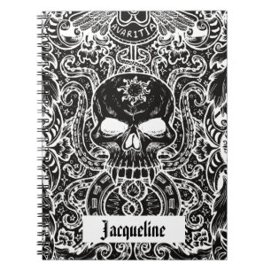 Personalised Gothic Skull Dark Art Notebook
