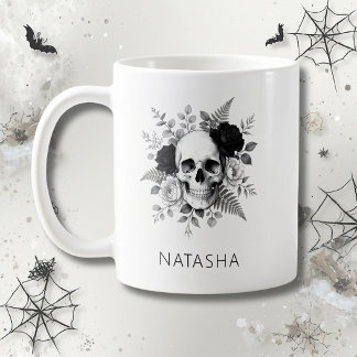 Personalised Gothic Skull Halloween Coffee Mug