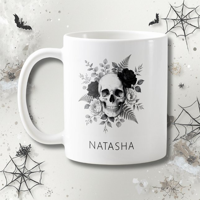 Personalised Gothic Skull Halloween  Coffee Mug (Creator Uploaded)