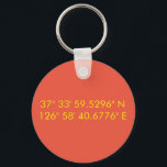 Personalised GPS keychain<br><div class="desc">copy paste coordinates from www.latpluslong.com</div>