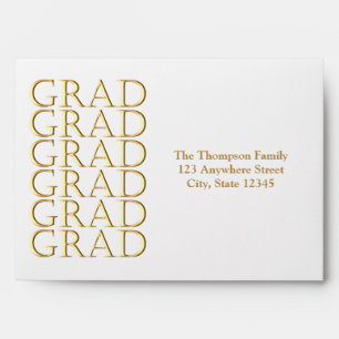 Personalised GRAD Envelope-decorated liner Gold Envelope