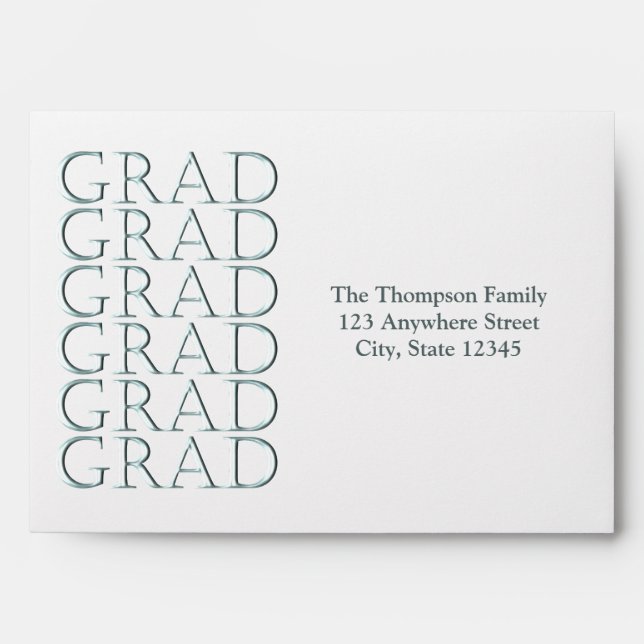 Personalised GRAD Envelope in Green (Front)