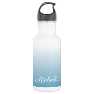 Personalised gradient ombre angel blue 532 ml water bottle