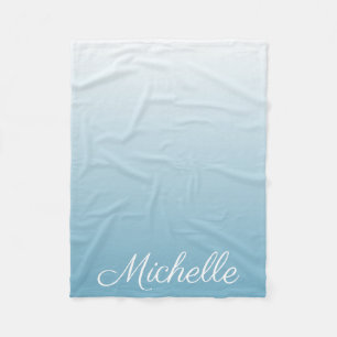 Personalised gradient ombre angel blue fleece blanket