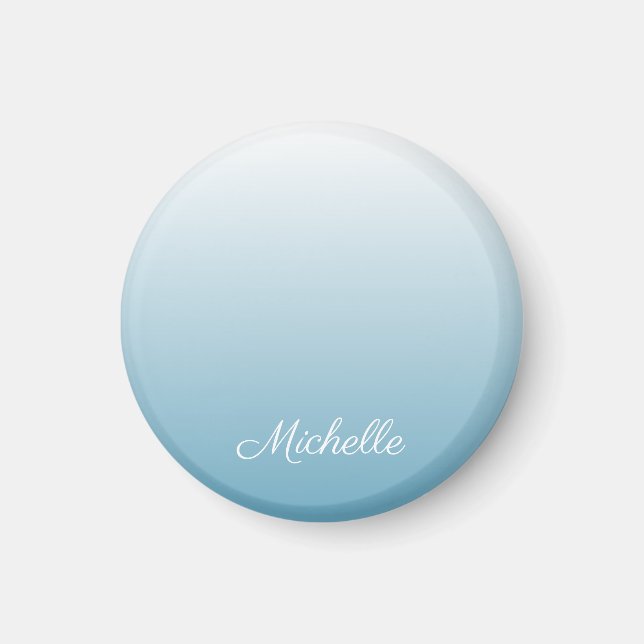 Personalised gradient ombre angel blue magnet (Front)
