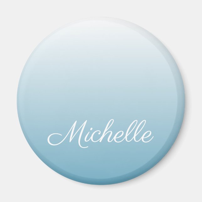 Personalised gradient ombre angel blue magnet (Front)