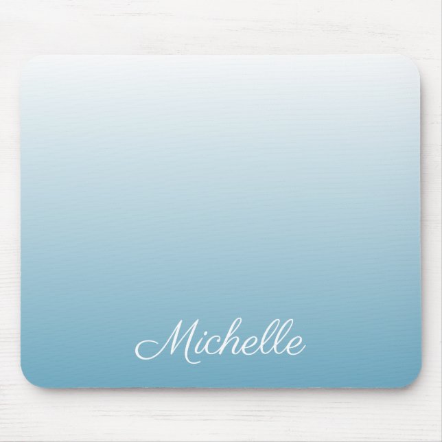 Personalised gradient ombre angel blue mouse pad (Front)