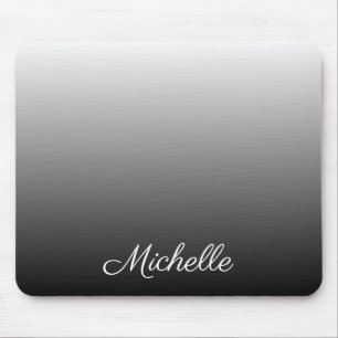 Personalised gradient ombre black shades of grey mouse pad