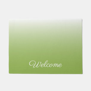 Personalised gradient ombre greenery green doormat