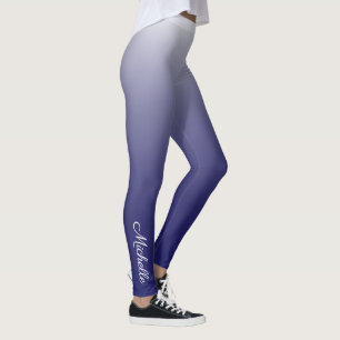 Personalised gradient ombre navy blue leggings