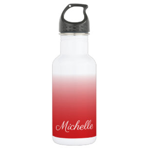 Personalised gradient ombre red 532 ml water bottle