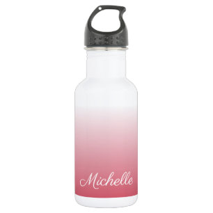 Personalised gradient ombre salmon pink 532 ml water bottle
