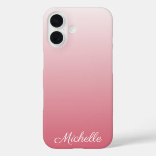Personalised gradient ombre salmon pink iPhone 16 case