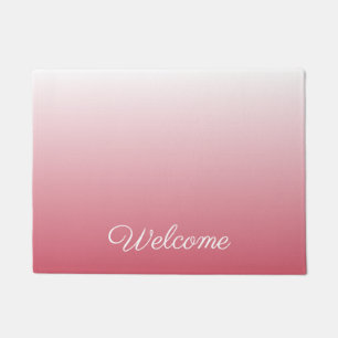 Personalised gradient ombre salmon pink doormat