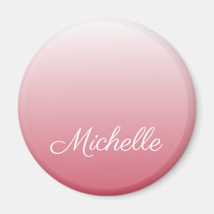 Personalised gradient ombre salmon pink magnet