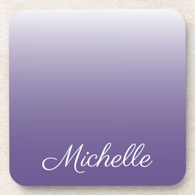 Personalised gradient ombre Ultra Violet Coaster (Front)