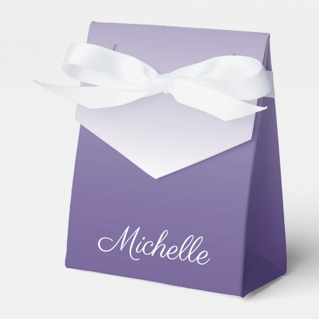 Personalised gradient ombre Ultra Violet Favour Box (Front Side)