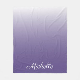 Personalised gradient ombre Ultra Violet Fleece Blanket