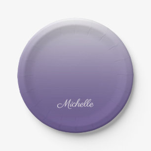 Personalised gradient ombre Ultra Violet Paper Plate