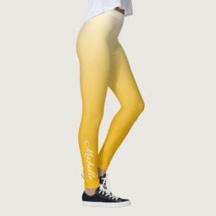Personalised gradient ombre yellow leggings