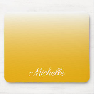 Personalised gradient ombre yellow mouse pad