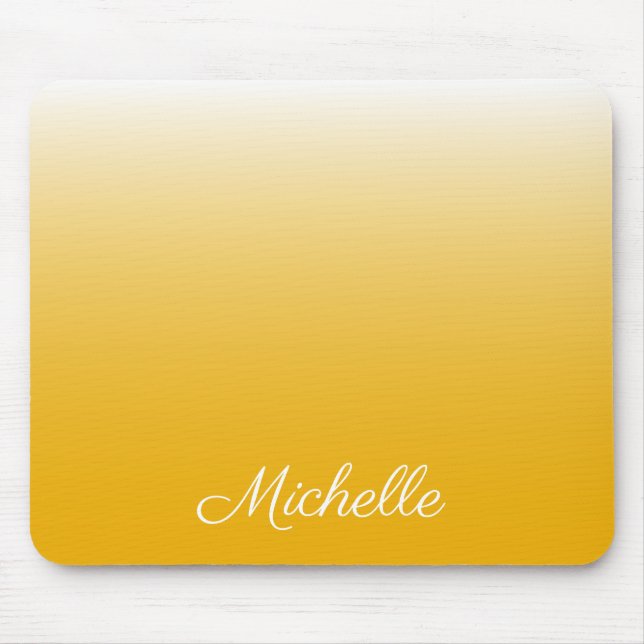 Personalised gradient ombre yellow mouse pad (Front)